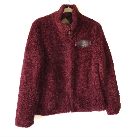 Pendleton Jackets & Blazers - Pendleton Burgundy Fuzzy / Teddy Bear Jacket